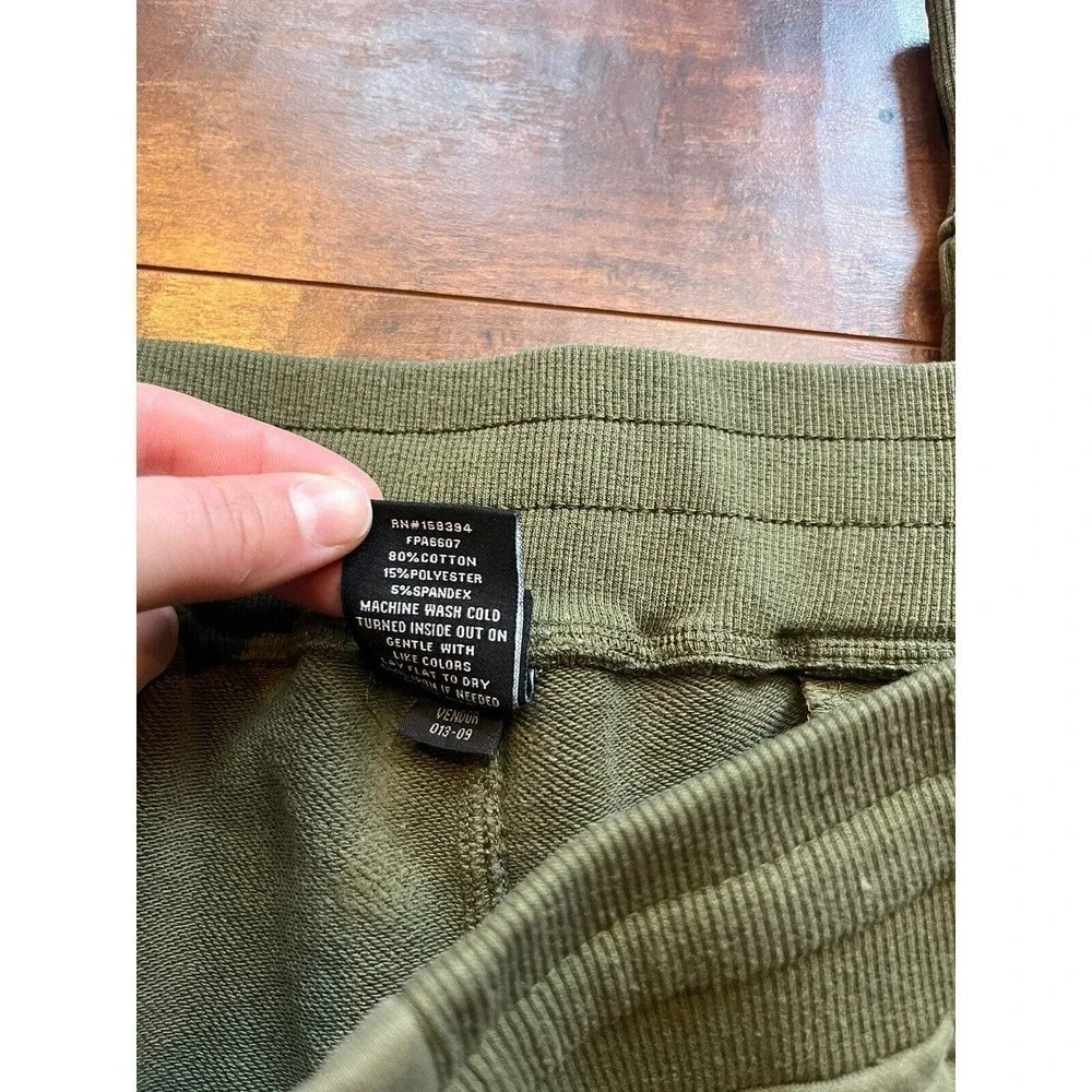 Rock Revial Mens Green Distressed Zipper Ankle Green Patch Logo Sweatpants XXL